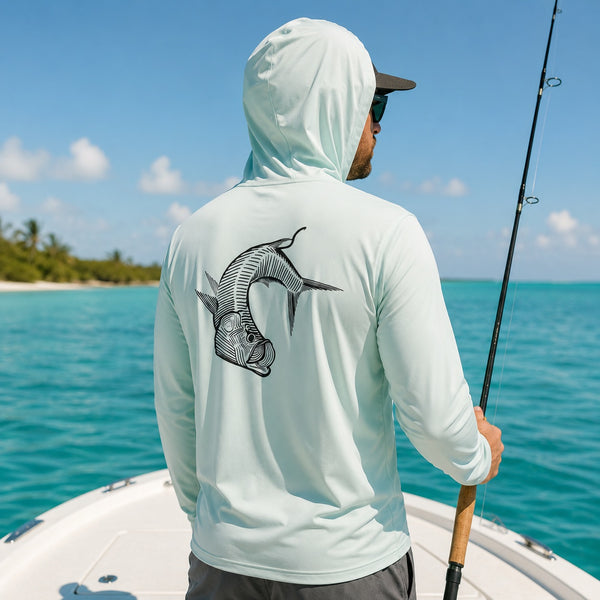 Tattoo Tarpon Bamboo Performance Hoodie (Mint)