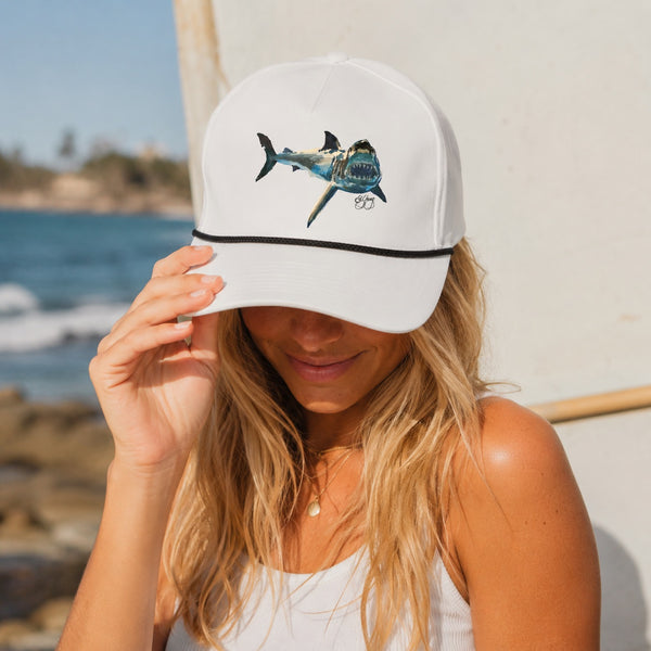 Watercolor Shark Rope Cap