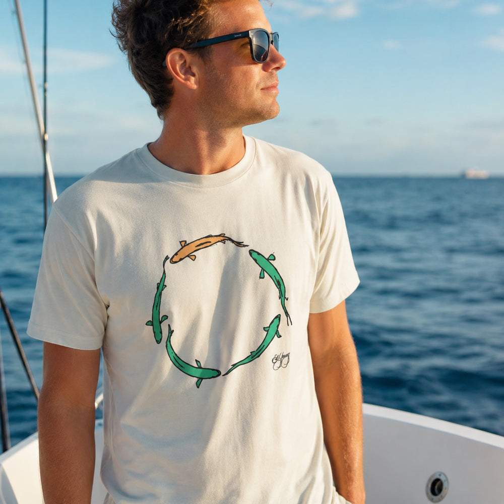 Daisy Chain Tee (Green Fish)