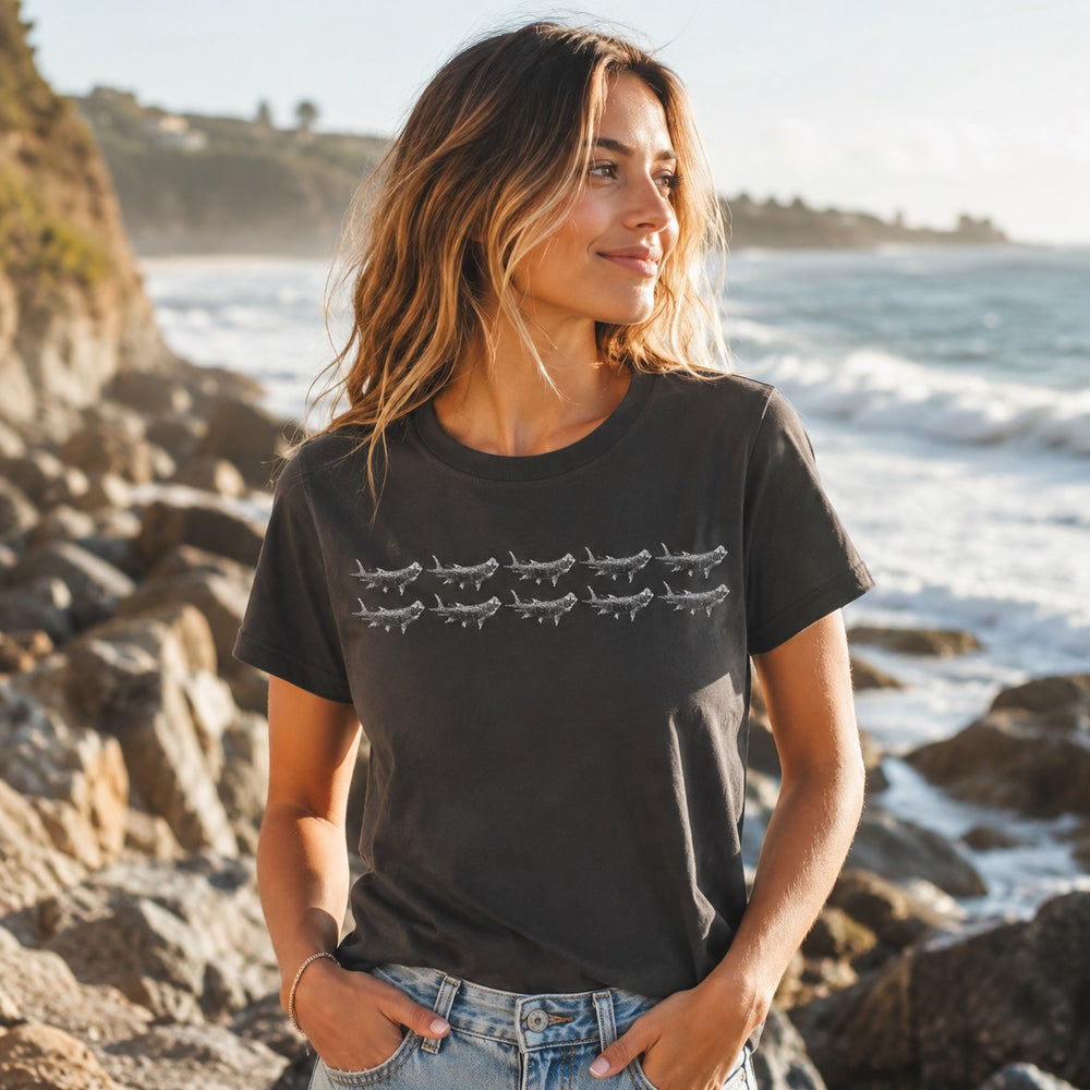 Double Row Tarpon Tee (Black)